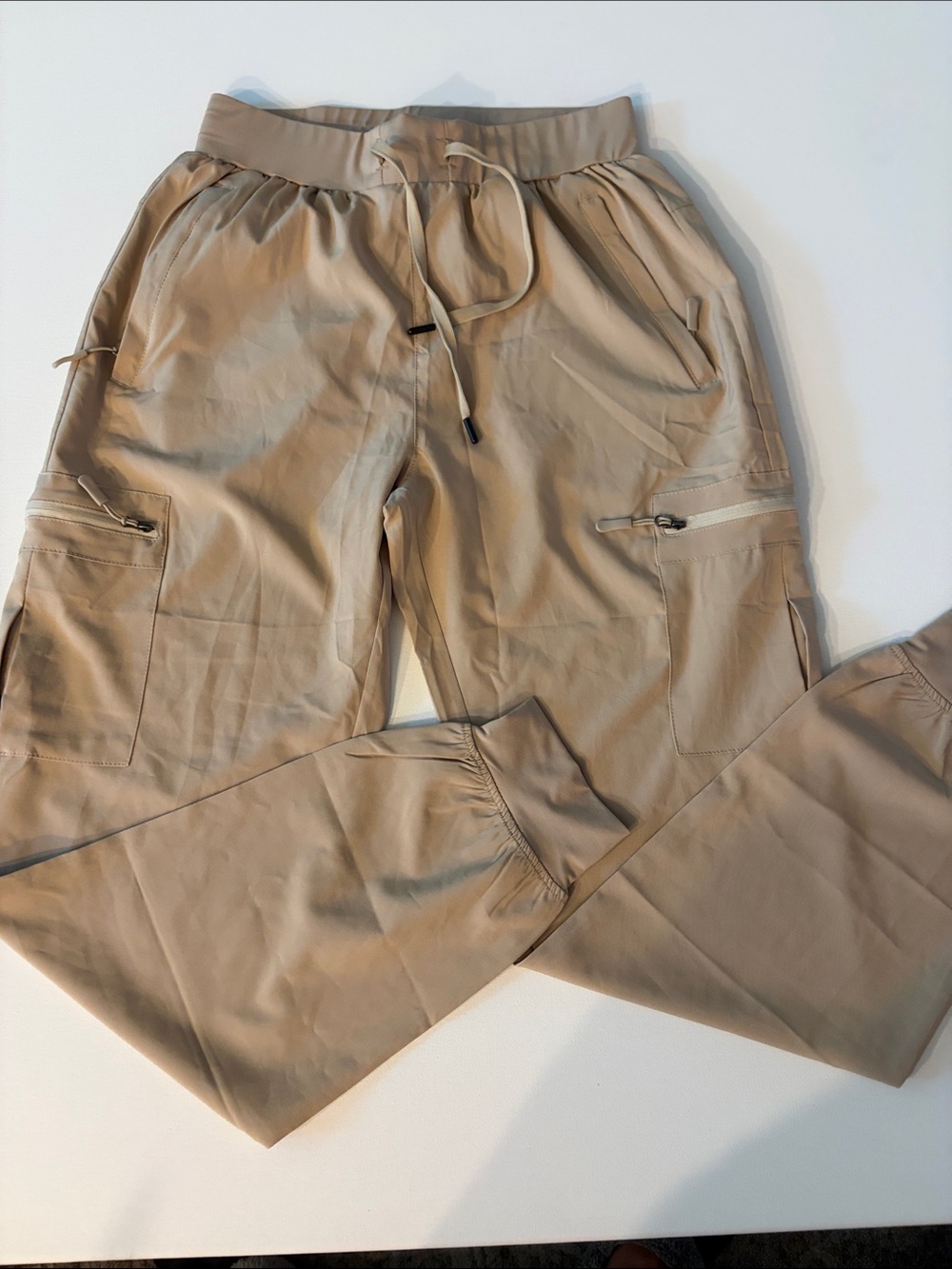 NWT POLIVA WOMENS HIKING CARGO JOGGER PANTS BEIGE UPF 50+ SIZE SMALL